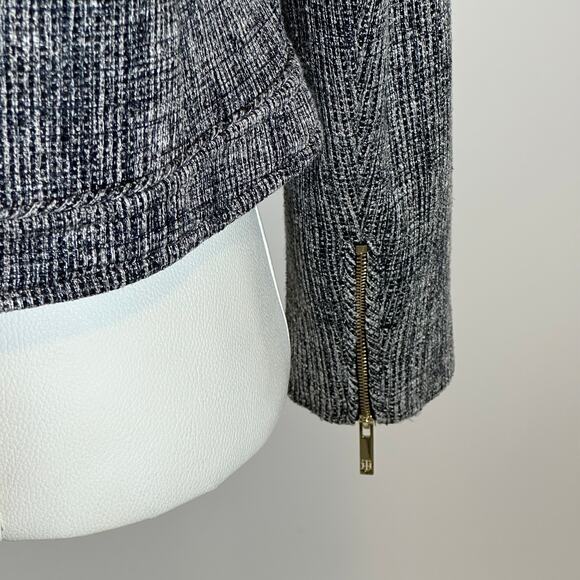 NWT Tommy Hilfiger Navy Blue Tweed Blazer Suit Jacket Zip Career Womens Size 12 - Picture 6 of 12